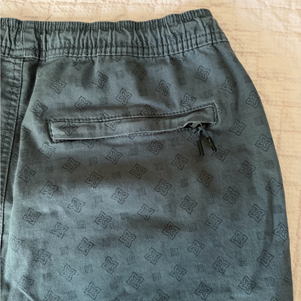 Men's Dark Gray Patterned Drawstring Shorts - image 5